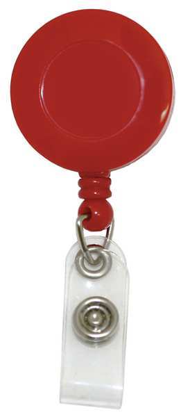 Zoro Select Retractable Badge Reel, w/Clip, Red, PK10 AB-010C-RD