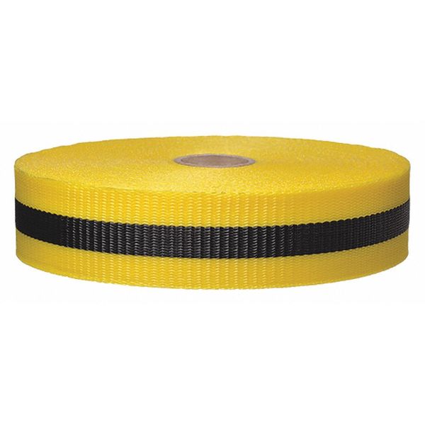 Zoro Select Barrier Tape, Woven, 2 In, x 200 ft, Yellow BW2YBK200-200