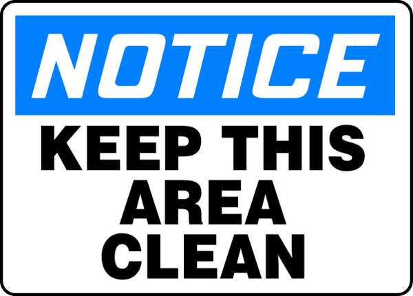 Accuform Notice Sign, 10X14", BL and BK/WHT, AL, MHSK846VA MHSK846VA