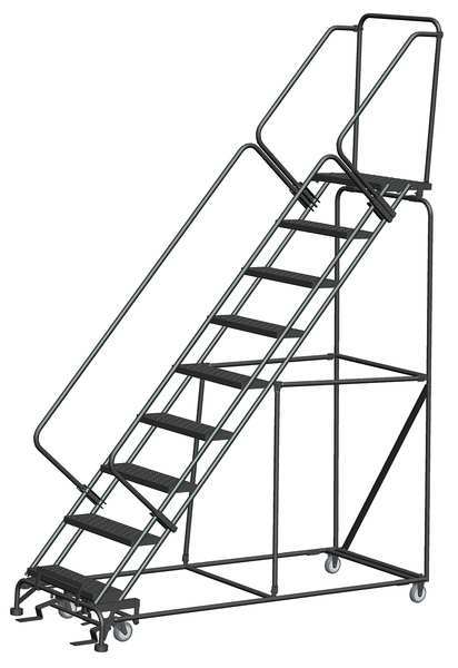 Ballymore 123 in H Steel Rolling Ladder, 9 Steps, 450 lb Load Capacity SW932P