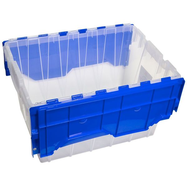 Akro-Mils Attached Lid Storage Container - Internal Dimensions: 12 Height  - External Dimensions: 21.5 Length x 15 Width x 12.5 Height - 65 lb - 12  gal - Padlock, String/Button Tie Closure 