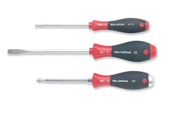 Wiha Screwdriver Set, Slotted/Phillips, 6 Pc 30294