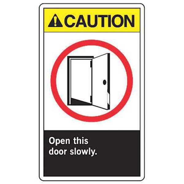 Accuform Caution Sign, 10" Height, 7" Width, Plastic, Rectangle, English MRBR600VP