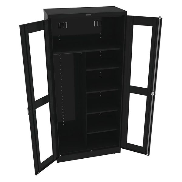 Tennsco 22 ga. ga. Steel Storage Cabinet, 36 in W, 78 in H, Stationary CVD7814 BLACK