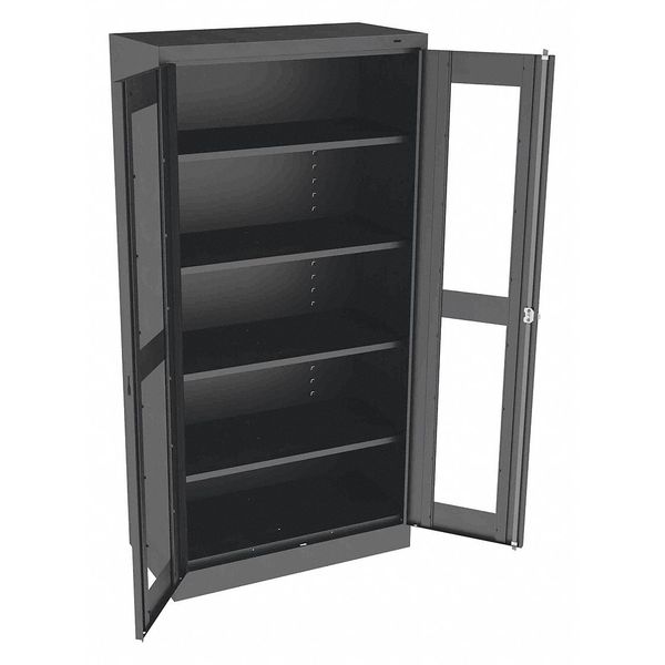 Tennsco 24 ga. ga. Steel Storage Cabinet, 36 in W, 72 in H, Stationary CVD7218 BLACK