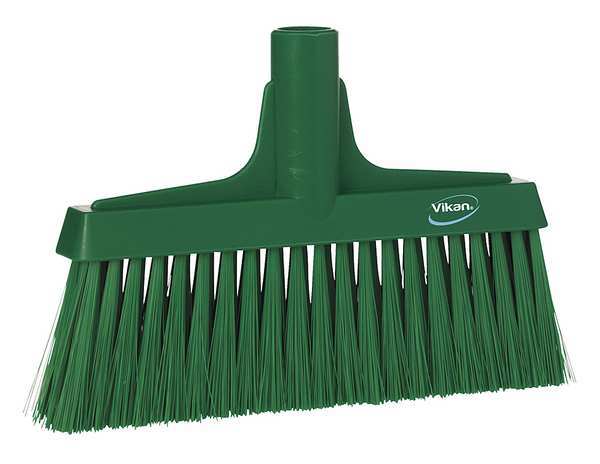 Vikan 1 1/2 x 9 1/2 in Sweep Face Broom Head, Soft, Synthetic, Green 31042