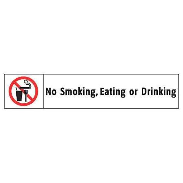 Electromark No Smoking Sign, 1 3/4 in Height, 9 in Width, Vinyl, English S338A