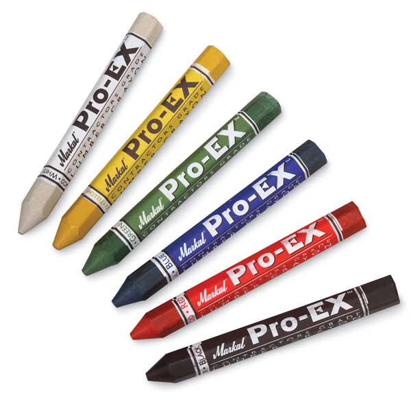 Markal Pro-Ex Extruded Clay Based Crayon, Hex, 4-5 Length, White 通販 