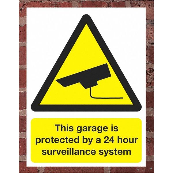 Electromark Security Sign, 24 in Height, 18 in Width, Plastic, English S1270R