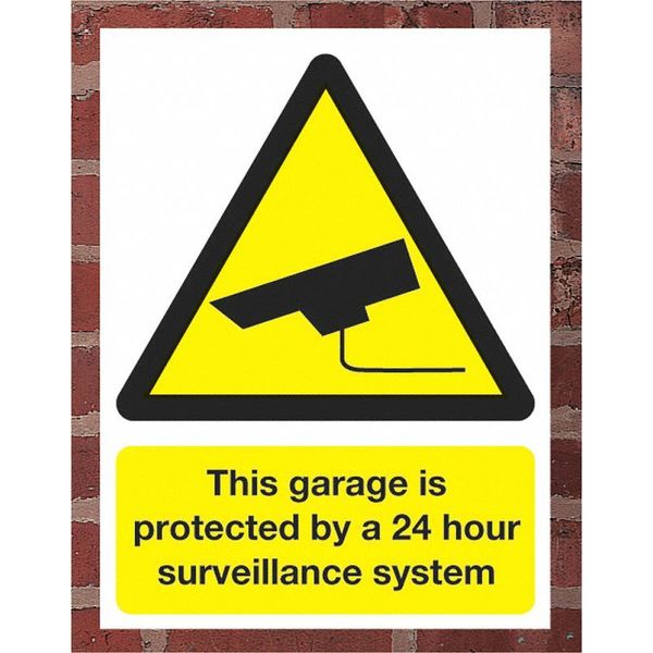 Electromark Security Sign, 24 in Height, 18 in Width, Plastic, English S1294R