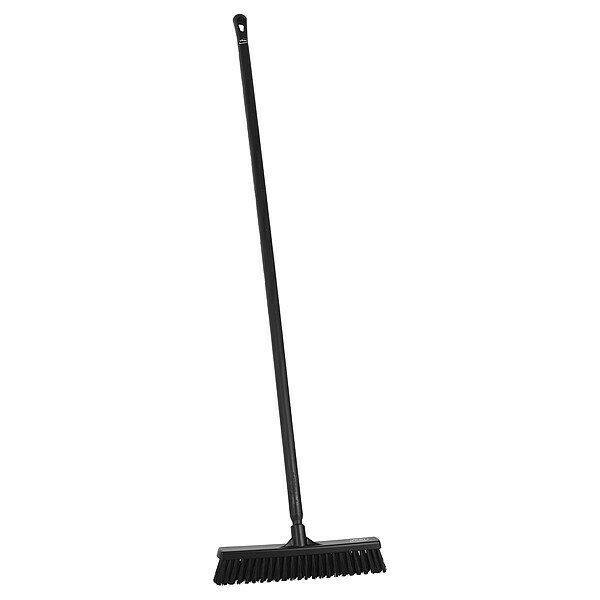 Vikan 16 in Sweep Face Push Broom, Soft/Stiff Combination, Black, 59 in L Handle 31749/29629