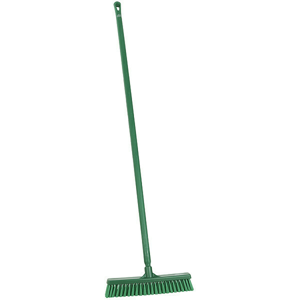 Remco 16 in Sweep Face Push Broom, Medium, Green, 59 in L Handle 31792/29622
