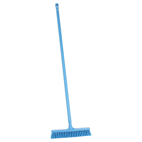 Vikan 16 in Sweep Face Push Broom, Medium, Blue, 59 in L Handle 31793/29623