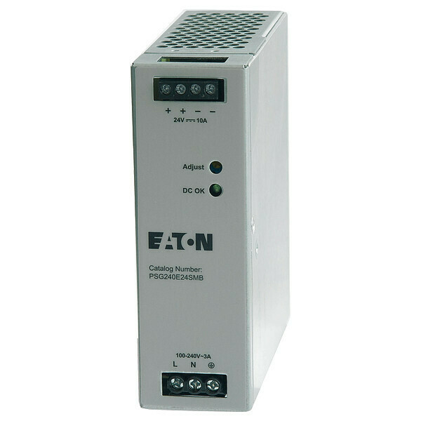 Eaton Power Supply, 100/240V AC, 24V DC, 240W, 10A, DIN Rail PSG240E24SMB