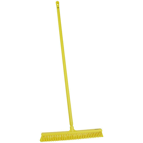 Remco 24 in Sweep Face Push Broom, Soft/Stiff Combination, Yellow 31946/29626