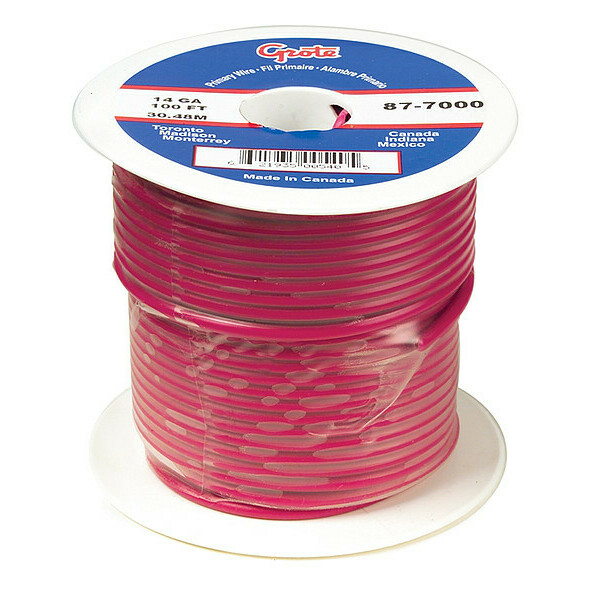 Grote 14 AWG 1 Conductor Stranded Primary Wire 100 ft. RD, Wire Color: Red 87-7000