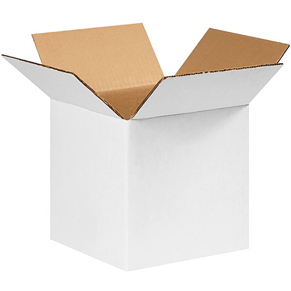 Zoro Select Corrugated Boxes, 8" x 8" x 8", White, 25/Bundle 22XL95