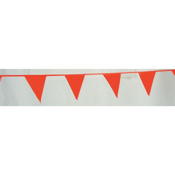 Zoro Select Pennants, Polyethylene, Orange, 60 ft. PL-1 OR