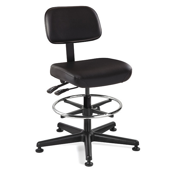 Bevco Vinyl Task Chair, 28" to 33", No Arms, Black 5501-V-BK