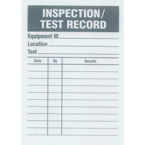 See All Industries Test Rcd Tag, 4-1/4 x 3 In, Foil, PK25 IL-INSP