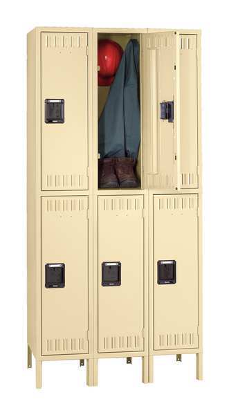 Tennsco Wardrobe Locker, 12 in W, 12 in D, 12 in H, (2) Tier, (3) Wide, Sand DTK-121236-3 SD