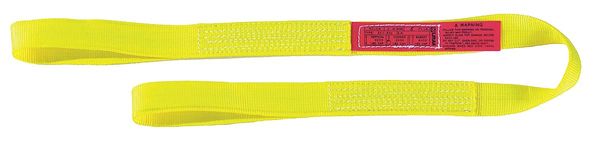Lift-All Web Sling, Type 3, 4 ft L, 2 in W, Nylon, Yellow EE1602NFX4