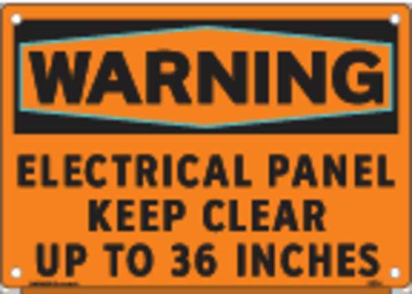 Electromark Warning Sign, 7 x 10In, BK/ORN, ENG, Text, S214FF S214FF