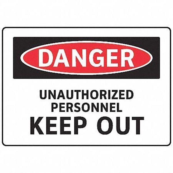 Electromark Danger Sign, 7 in Height, 10 in Width, Aluminum, English S176FA