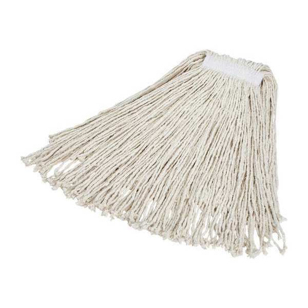Rubbermaid Commercial 1 in String Wet Mop, 24 oz Dry Wt, Slide On Connection, Cut-End, White, Cotton, FGV11800WH00 FGV11800WH00