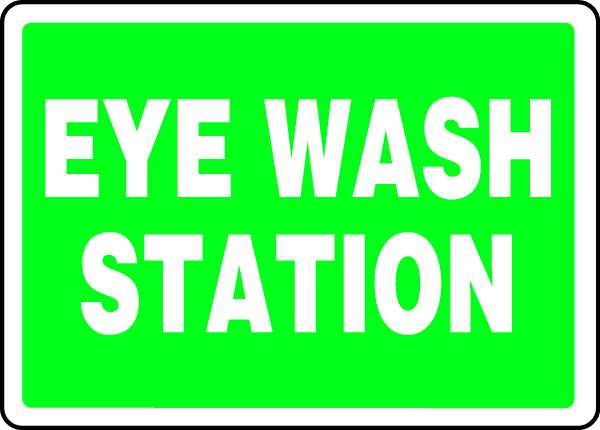 Accuform Eye Wash Sign, 10 x 14In, WHT/GRN, AL, ENG, MFSD988VA MFSD988VA