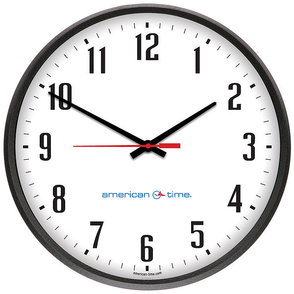 American Time 12" Analog Wall Clock, Black R54BHSD989G