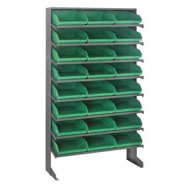 Quantum Storage Systems Plastic Pick Rack, 36 in W x 60 in H x 12 in D, 8 Shelves, Green QPRS-109GN