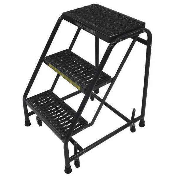 Ballymore 28 1/2 in H Steel Rolling Ladder, 3 Steps, 450 lb Load Capacity 318G