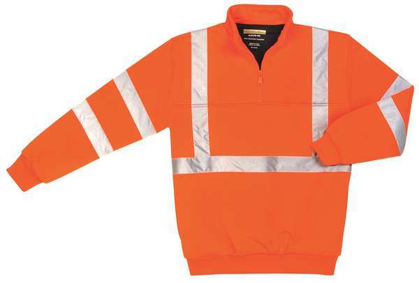 Zoro Select Hi-Viz Sweatshirt, Orange, Polyamide, 2XL UPA542 ORANGE XXL