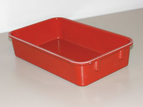 Molded Fiberglass Nesting Container, Red, Fiberglass Reinforced Composite, 9 3/4 in L, 6 1/8 in W, 2 1/8 in H 9221085280