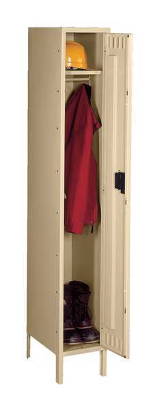 Tennsco Wardrobe Locker, 12 in W, 18 in D, 66 in H, (1) Tier, (1) Wide, Sand STK-121860-1 SD