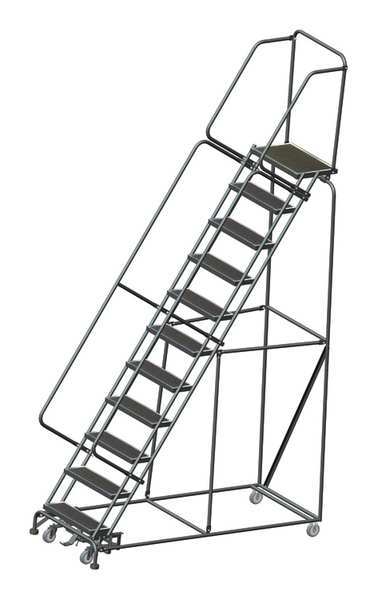 Ballymore 143 in H Steel Rolling Ladder, 11 Steps, 450 lb Load Capacity WA113214RSU