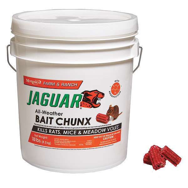 Jaguar Rodenticide, Red Chunks, 18 lb. Pail 31418