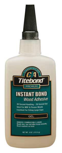 Titebond TITEBOND Instant Adhesive, Gel, 4 oz, Clear 6232
