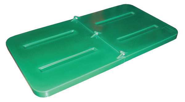 Zoro Select Tilt Truck Lid, Green, Fits 1/3 cu. yd. 1/3 LID GREEN