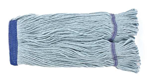 Odell 5 in String Wet Mop, 16 oz Dry Wt, Quick Change Connection, Looped-End, Blue, PET 1200S/BLUE