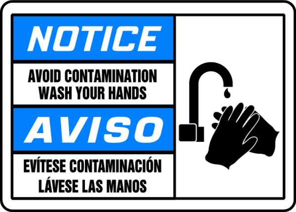 Accuform Spanish-Bilingual Notice Sign, 10"X14", Width: 14", SBMCHL811MVP SBMCHL811MVP