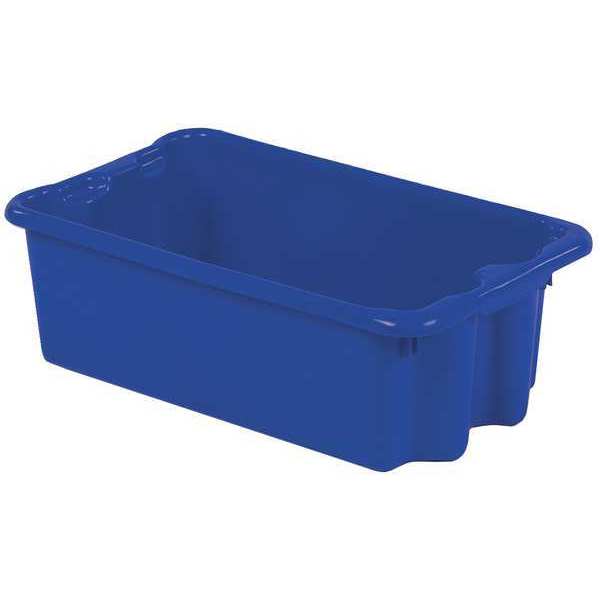Lewisbins 70 lb Hang & Stack Storage Bin, Plastic, 14 1/8 in W, 7 7/8 in H, Blue, 24 in L SN2414-8 BLUE
