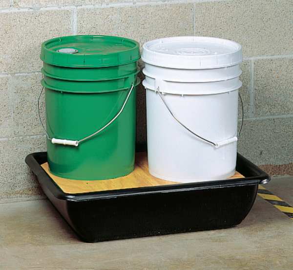 Zoro Select Pail Spill Containment Pallet, 5.5 gal Spill Capacity, 2 Drum, (2) 41.7 lb Container 9JW86