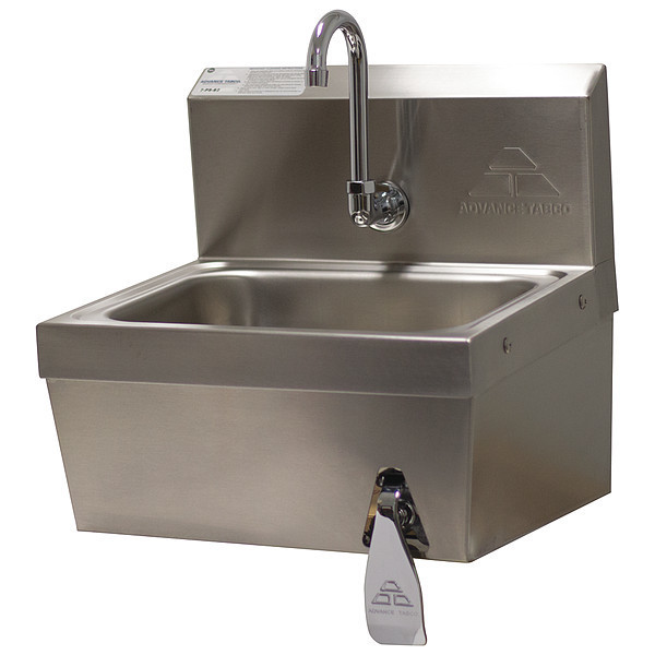 Zoro Select Hand Sink, Wall, 15-1/4 In. L, 17-1/4 In. W 7-PS-62