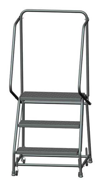 Ballymore 58 1/2 in H Steel Rolling Ladder, 3 Steps, 450 lb Load Capacity H326PSU