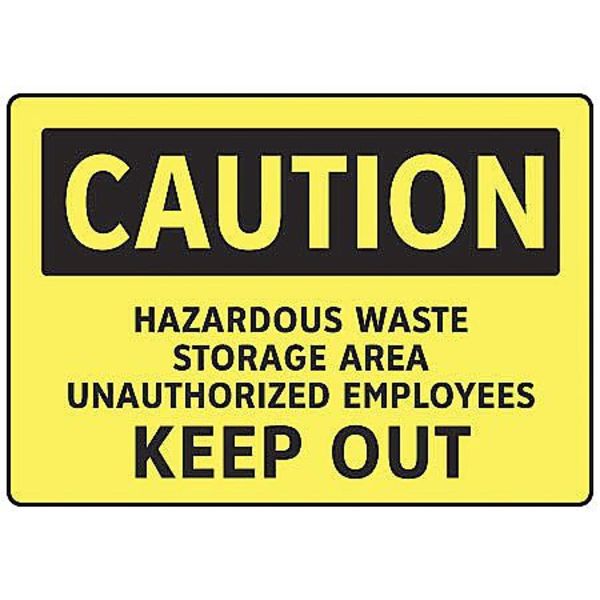 Electromark Caution Sign, 7 in Height, 10 in Width, Aluminum, English S119FA