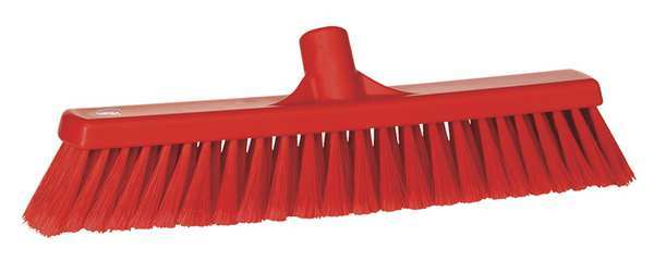 Vikan 2 x 16 in Sweep Face Broom Head, Soft, Synthetic, Red 31784