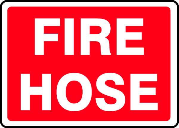 Accuform Fire Hose Sign, 10X14", WHT/R, FH, ENG MFXG520VS