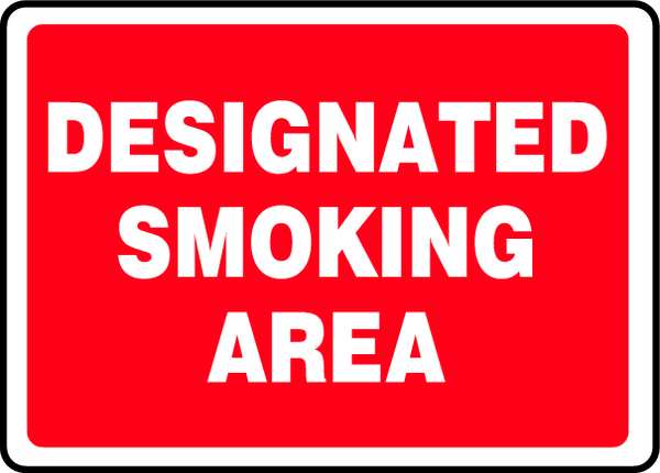 Accuform Smoking Area Sign, 10" H, 14 in W, Rectangle, English, MSMK403VA MSMK403VA